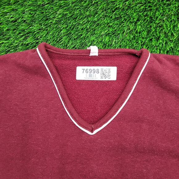 Vintage 80s MOD Sweater Womens Large 21x22 Burgundy - Picture 11 of 13